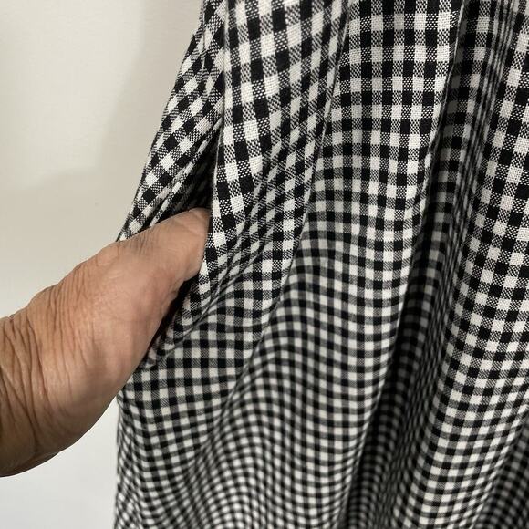 Pomander Place Tuckernuck Abigail Dress Womens M Black Gingham Babydoll Cottage - Picture 7 of 10